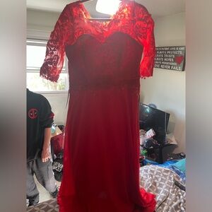 Mother of bride dress color Red size 16